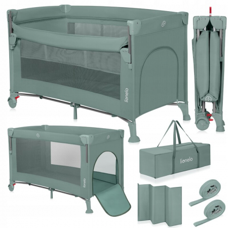 Patut pliant multifunctional Lionelo Ellen cu laterala culisanta pana la 15 kg 120x60 cm [2]