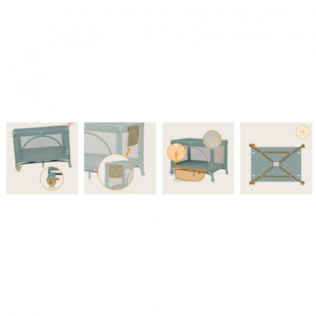 Patut pliant multifunctional Lionelo Ellen cu laterala culisanta pana la 15 kg 120x60 cm [20]