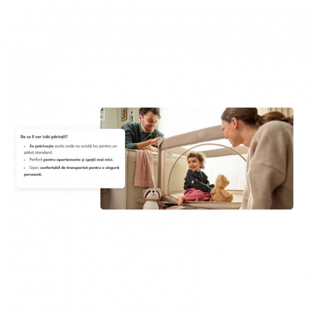 Patut pliant multifunctional Lionelo Ellen cu laterala culisanta pana la 15 kg 120x60 cm [19]