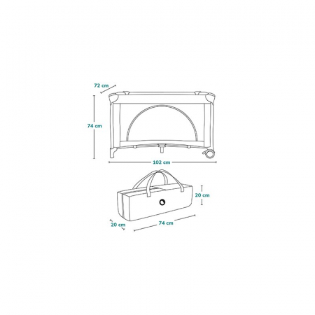 Patut pliant multifunctional Lionelo Ellen cu laterala culisanta pana la 15 kg 120x60 cm [17]