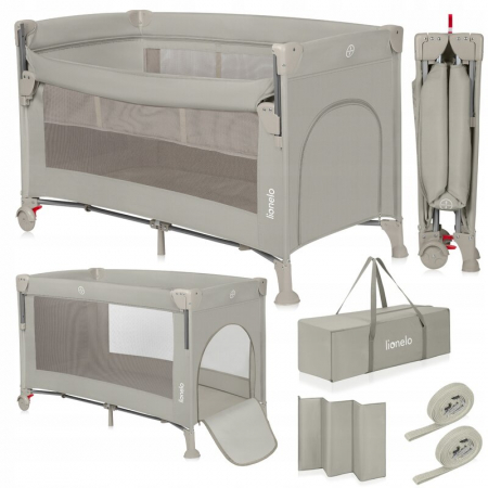 Patut pliant multifunctional Lionelo Ellen cu laterala culisanta pana la 15 kg 120x60 cm [2]