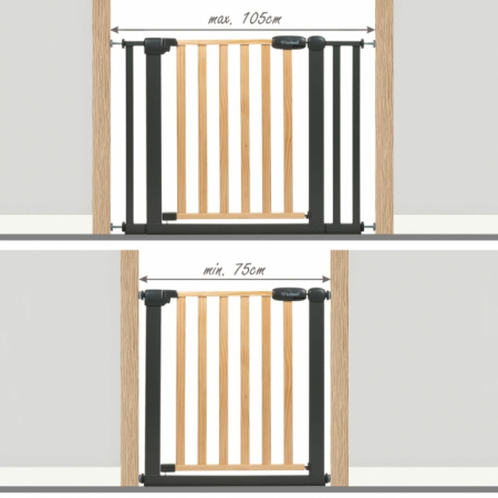 Poarta de siguranta 74-105 cm Kidwell Trasti - Negru [13]