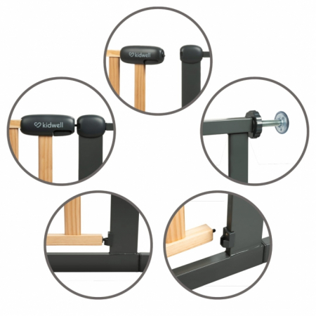 Poarta de siguranta 74-105 cm Kidwell Trasti - Negru [10]