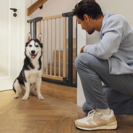 Poarta de siguranta 74-80 cm Ecotoys SF-011A-BC - Lemn Metal [10]