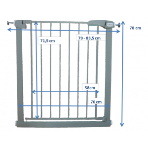 Poarta de siguranta din metal 79-83.5 cm R-Sport S0 - Gri [2]
