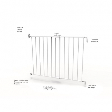 Poarta de siguranta extensibila Noma, 62-102 cm, metal alb, N93361 [7]