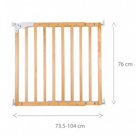 Poarta de siguranta lemn Childhome Maestro 73.5-104 cm Natural [1]