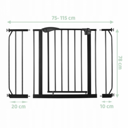 Poarta siguranta 75-115 cm Nukido 718300 - Negru [3]