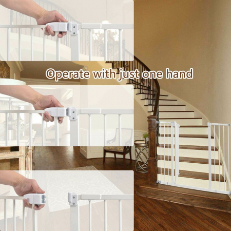 Poarta siguranta Thor, 68-105 cm, Alb - Qmini [13]