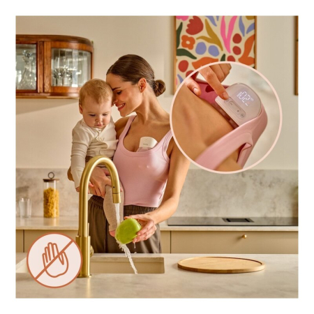 Pompa de san, Lionelo, Fidi Free Lumi, Portabila, cu accesorii, Hands-free, 9 functii de masaj, Functie iluminare pentru noapte, Fara BPA, Autonomie 3 h, Capacitate 180 ml, Alb [28]