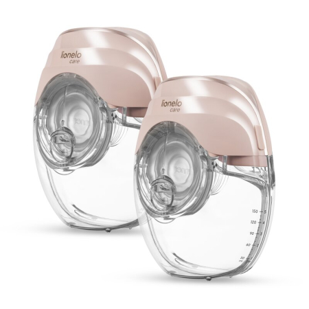 Pompe san - Pompa de san, Lionelo, Fidi Free Slim Duo, Portabila, cu accesorii, Hands-free, Trifazata, Panou control, Autonomie pana la 3 h, 9 functii de masaj, Silentioasa- 40 db, Capacitate 150 ml, Roz