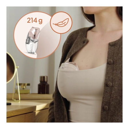 Pompa de san, Lionelo, Fidi Free Slim, Portabila, cu accesorii, Hands-free, Trifazata, Panou control, Autonomie pana la 3 h, 9 functii de masaj, Silentioasa- 40 db, Capacitate 150 ml, Roz [25]