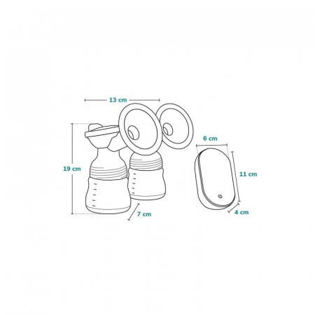 Pompa dubla de san Lionelo Electrica cu 9 nivele de aspiratie 5 moduri de masaj Alb/Gri [35]