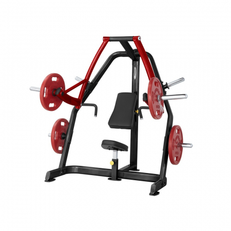 Aparate Fitness Multifunctionale - Presa piept declinata Steelflex Plateload Line PSDP - Negru-Rosu