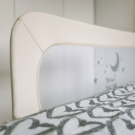 Protectie laterala pat, FreeON, pentru bebe, Rabatabila, Instalare usoara, Dimensiune 135 x 57 cm, Sweet Dreams, Light Beige [2]