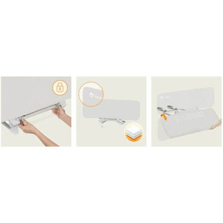 Protectie laterala pat, Lionelo, Lora, Pliabila, Sistem de blocare StandSafe, Geanta de transport inclusa, 105 x 45 cm, Bej [15]