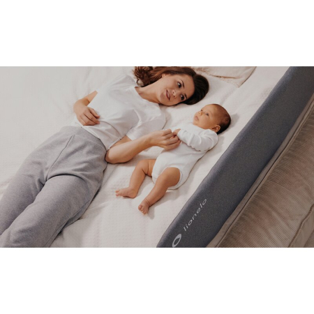 Protectie laterala pat, Lionelo, Lora, Pliabila, Sistem de blocare StandSafe, Geanta de transport inclusa, 105 x 45 cm, Bej [17]