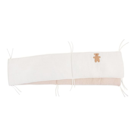 Bariere de protectie pat - Protectie patut Childhome 35x340 cm, Jerse Muselina Teddy