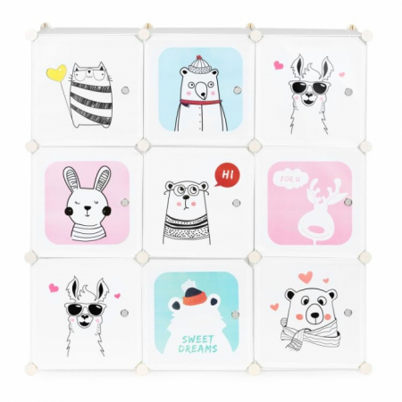 Raft modular cu 9 compartimente pentru camera copilului Ecotoys 09B [1]