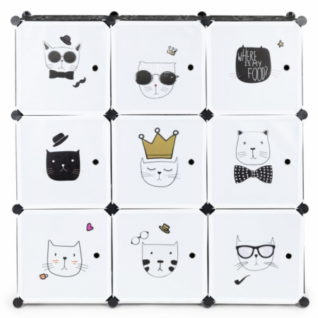 Raft modular cu 9 compartimente pentru camera copilului Ecotoys 09D [1]