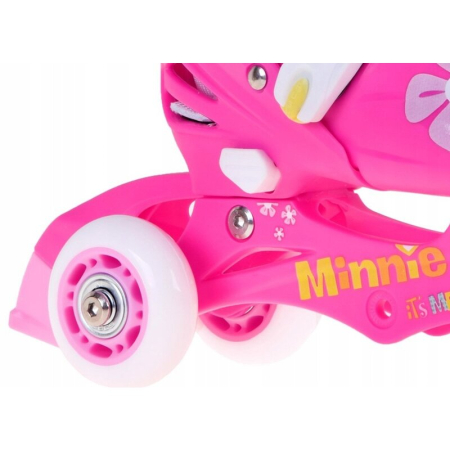 Role evolutive, Stamp, Disney, De la incepator la avansat, cu 3 roti, Ajustabile, Inchidere prin velcro, cu frana, Marime 27-30, Minnie Mouse [4]