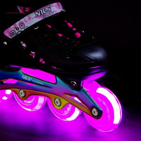 Role Reglabile 4in1 Nils Extreme LED NH10905-Roz curcubeu [5]