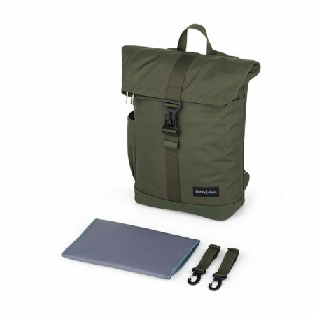 Rucsac pentru mamici, Petite&Mars, Jackob, Compartimentare multipla, Buzunare termoizolante si impermeabile si pentru laptop, Sistem prindere carucior, Include salteluta de infasat, 30 x 46 x 15 cm, V [7]