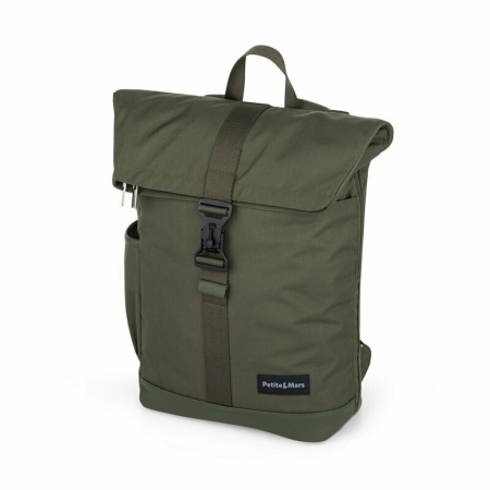 Carucioare copii - Rucsac pentru mamici, Petite&Mars, Jackob, Compartimentare multipla, Buzunare termoizolante si impermeabile si pentru laptop, Sistem prindere carucior, Include salteluta de infasat, 30 x 46 x 15 cm, V