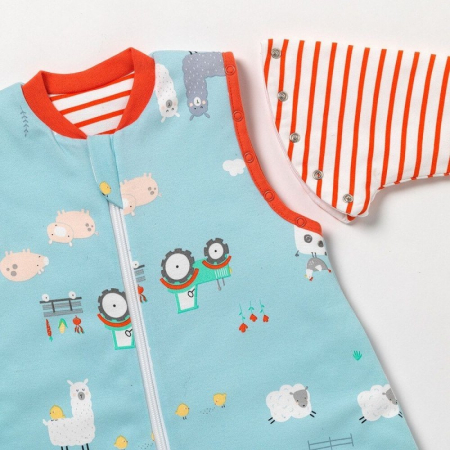 Sac de dormit cu maneca lunga detasabila Farmyard 90 cm 2.5 Tog - Slumbersac [2]