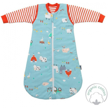 Sac de dormit copii - Sac de dormit cu maneca lunga detasabila Farmyard 90 cm 2.5 Tog - Slumbersac