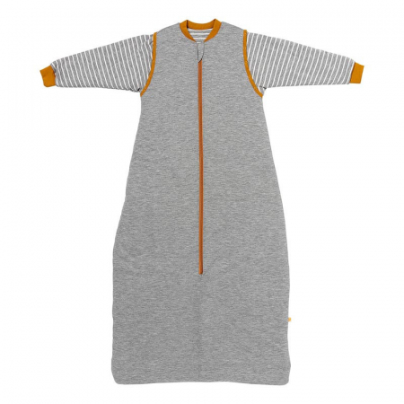 Sac de dormit copii - Sac de dormit cu maneca lunga detasabila Gray Mottled Stripes 110 cm 2.5 Tog - Slumbersac