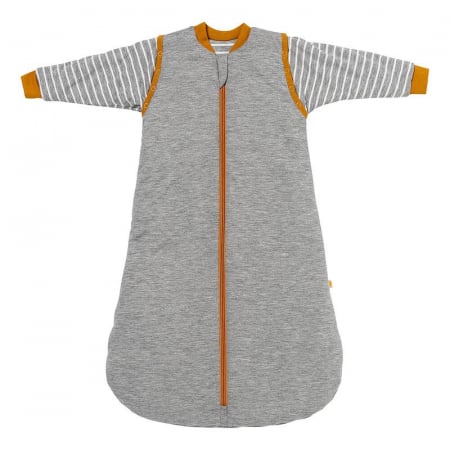 Sac de dormit copii - Sac de dormit cu maneca lunga detasabila Gray Mottled Stripes 70 cm 2.5 Tog - Slumbersac