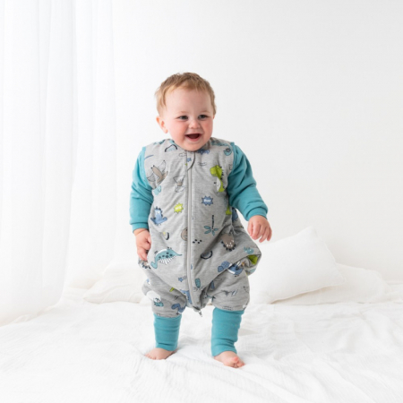 Sac de dormit cu picioruse si maneca lunga detasabila Dinosaur 80 cm + manseta 2.5 Tog - Slumbersac [1]
