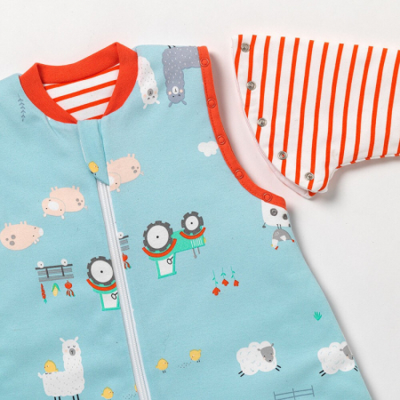 Sac de dormit cu picioruse si maneca lunga detasabila Farmyard 130 cm + manseta 2.5 Tog - Slumbersac [3]