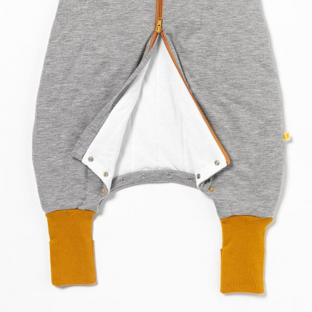 Sac de dormit cu picioruse si maneca lunga detasabila Gray Mottled Stripes 70 cm + manseta 2.5 Tog - Slumbersac [2]