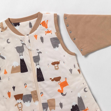 Sac de dormit cu picioruse si maneca lunga detasabila Mountain Animals 90 cm + manseta 2.5 Tog - Slumbersac [1]