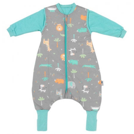 Sac de dormit copii - Sac de dormit cu picioruse si maneca lunga detasabila Safari 70 cm + manseta, 2.5 Tog - Slumbersac