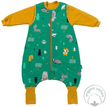 Sac de dormit 80 cm - Sac de dormit cu picioruse si maneca lunga detasabila Woodland Animals 80 cm + manseta 2.5 Tog - Slumbersac