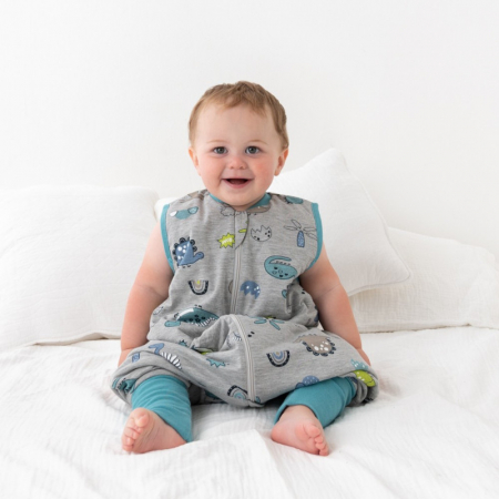 Sac de dormit cu picioruse si talpa antiderapanta Dinosaur 80 cm + manseta 1.0 Tog - Slumbersac [4]