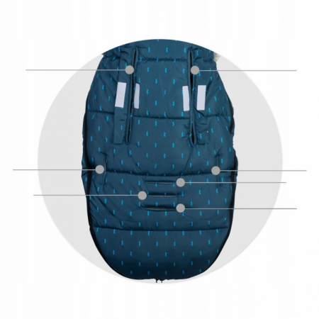 Sac de dormit Ricokids 95 x 48 cm Ricokids Elmi 720004 - Bleumarin cu modele [5]