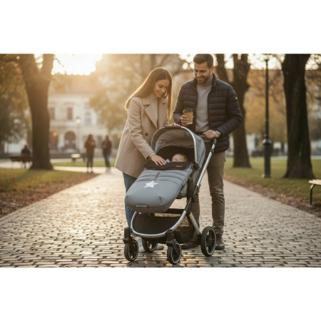 Sac de iarna, Jane, Nest, pentru carucior, Universal, 95 x 46 cm, Material interior din fleece, Shadow [1]