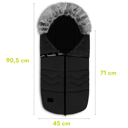 Sac de iarna, Lionelo, Frode, pentru carucior, 90x45 cm, Impermeabil, Universal, Negru [22]