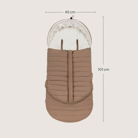 Sac de iarna, Lionelo, Oli, pentru carucior, landou sau scaun auto, 101x45 cm, Impermeabil, Rezistent pana la -20 grade, Extensibil, Maro [20]