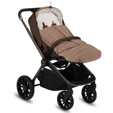 Sac de iarna, Lionelo, Oli, pentru carucior, landou sau scaun auto, 101x45 cm, Impermeabil, Rezistent pana la -20 grade, Extensibil, Maro [12]