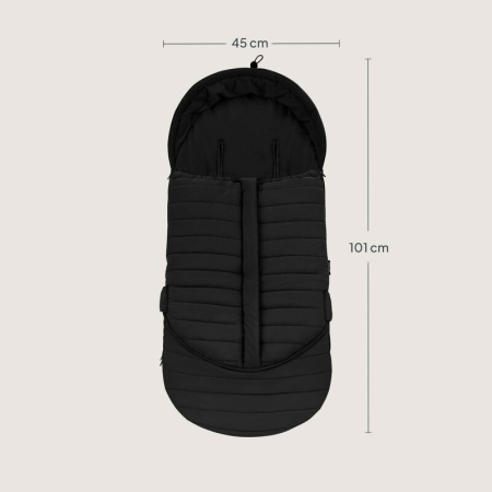 Sac de iarna, Lionelo, Oli, pentru carucior, landou sau scaun auto, 101x45 cm, Impermeabil, Rezistent pana la -20 grade, Extensibil, Negru [20]