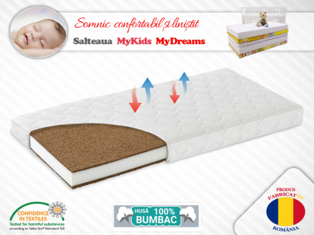 Saltele patut copii - Saltea Fibra Cocos MyKids MyDreams II 50x70x12 (cm)