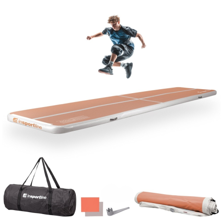 Saltele si Covoare sport Fitness sau Yoga - Saltea gimnastica gonflabila inSPORTline Airstunt 500 x 100 x 10 cm, Mocha Mousse