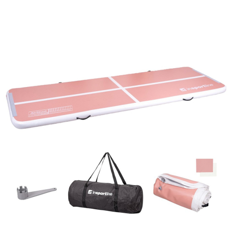 Saltele si Covoare sport Fitness sau Yoga - Saltea gonflabila gimnastica inSPORTline Airstunt 500 x 100 x 10 cm, Roz Coral