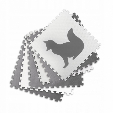 Salteluta de joaca 180 x 120 cm cu animalute 6 bucati Ricokids 7490 - Gri [1]