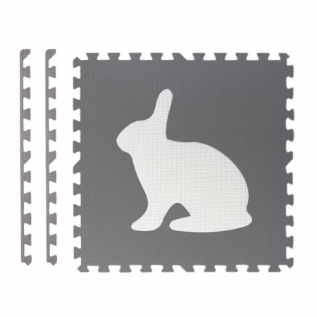 Salteluta de joaca 180 x 120 cm cu animalute 6 bucati Ricokids 7490 - Gri [3]